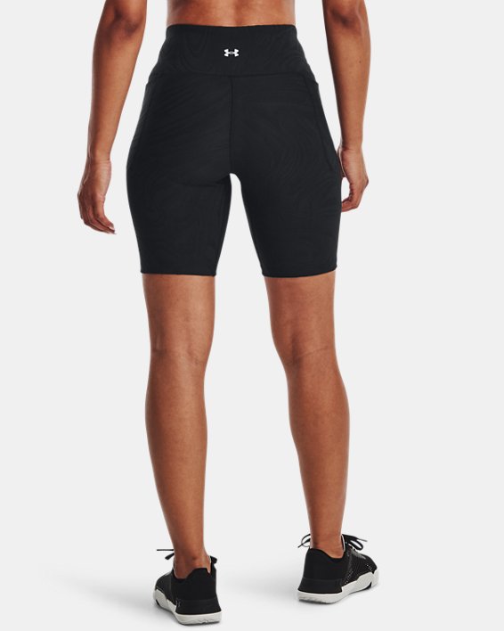 Women's UA Meridian Jacquard Bike Shorts in Black image number 1